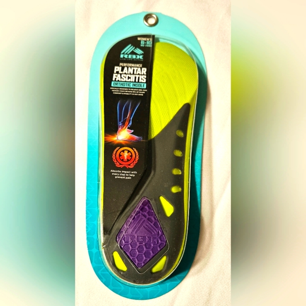 BRAND NEW 💥 RBX Orthotic Insoles Plantar Performance Fasciitis - Wms Sze…